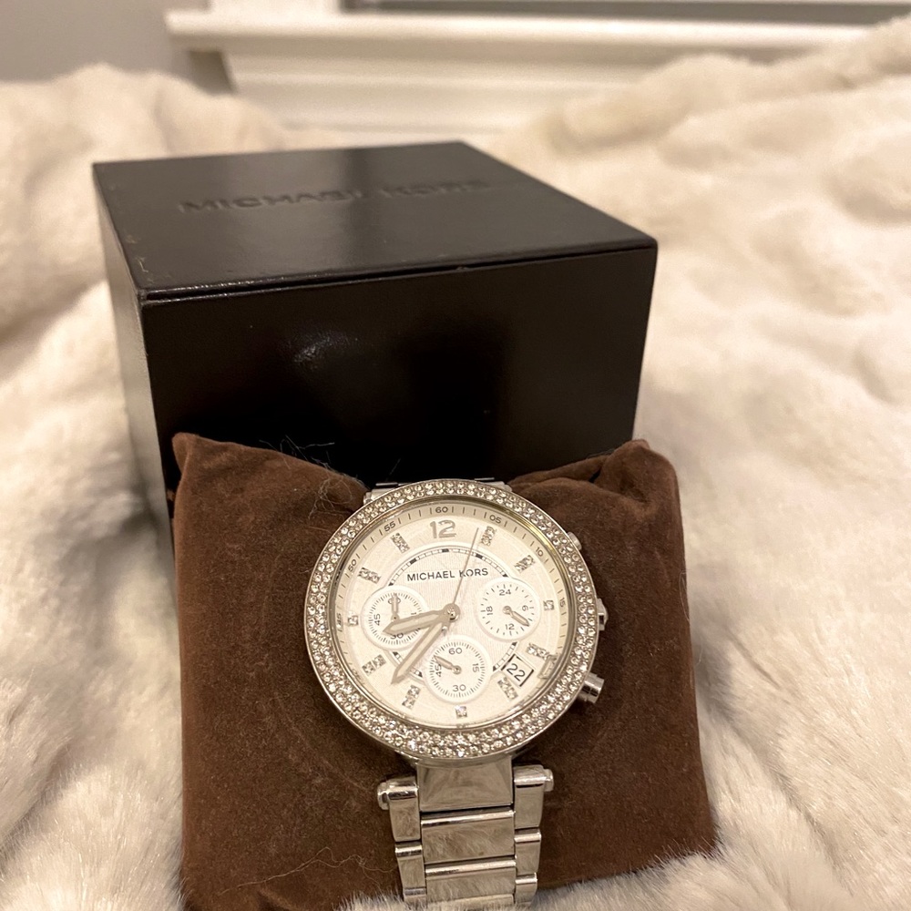 Michael Kors Silver Watch with diamonds